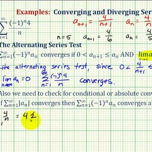 Infinite Series:  The Alternating Series Test