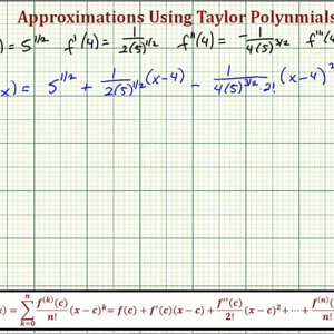 Ex: Determine a Taylor Polynomial for a Square Root Function