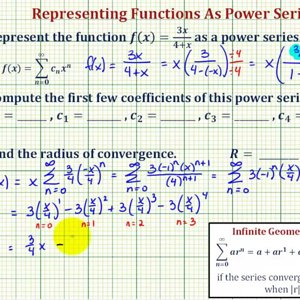 Ex 2:  Find a Power Series to Represent a Rational Function