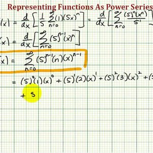 Ex: Find a Power Series to Represent a Rational Function Using Differentiation