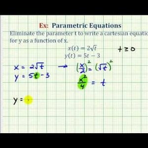 Ex 2: Write Parametric Equations as a Cartesian Equation