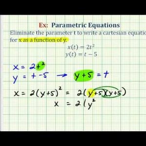 Ex 3: Write Parametric Equations as a Cartesian Equation