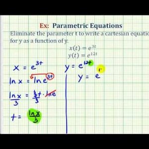 Ex 4: Write Parametric Equations as a Cartesian Equation