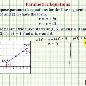 Find the Parametric Equations for a Line Segment Given an Orientation