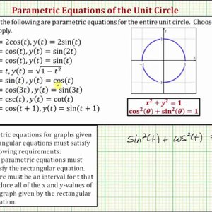 Determine Which Parametric Equations Given Would Give the Graph of the Entire Unit Circle