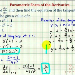 Ex 1: Equation of a Tangent Line to a Curve Given by Parametric Equations
