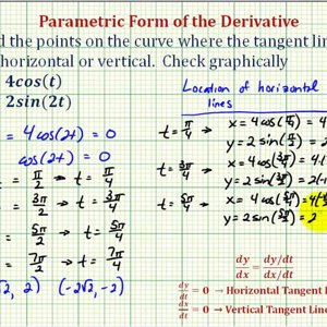 Determine the Points Where the Tangent Lines are Horizontal or  Vertical Using Parametric Equations
