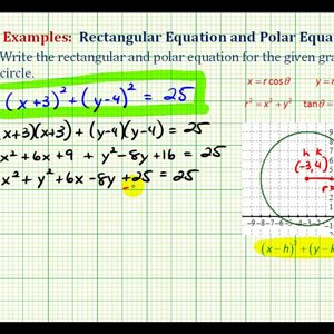 Ex:  Find the Rectangular and Polar Equation of a Circle From a Graph