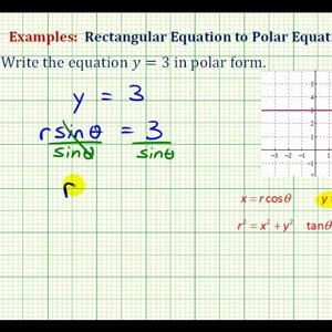 Ex:  Find the Polar Equation for a Horizontal Line