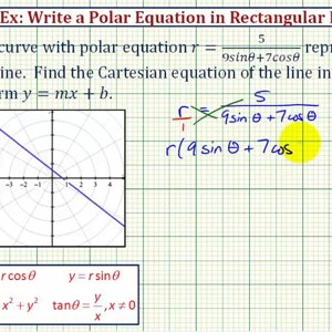 Ex:  Write a Polar Equations of a Line as a Cartesian (Rectangular) Equations
