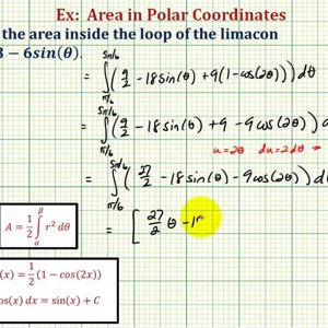 Ex: Find the Area of a Inner Loop of a Limacon (Area Bounded by Polar Curve)