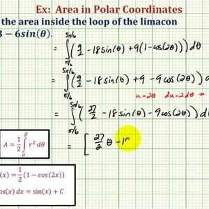 Ex: Find the Area of a Inner Loop of a Limacon (Area Bounded by Polar Curve)