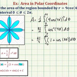 Ex:  Find the Area of a Region Bounded by a Polar Curve (r=Acos(n*theta))