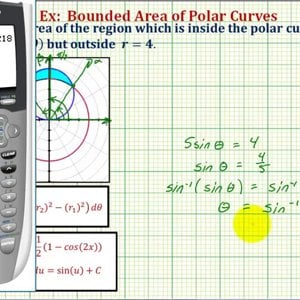 Ex 2: Find the Area of a Region Bounded by Two Polar Curves