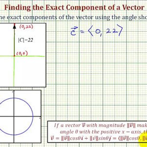 Ex 4: Find a Vector in Component Form Given an Angle and the Magnitude (90)