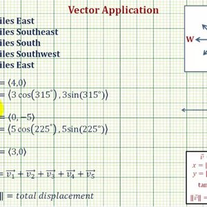 Ex: Vector App - Find the Resultant Vector of a 5 Direction Walk