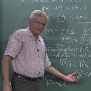 Artificial Intelligence by Prof. Deepak Khemani (NPTEL):- A* Monotone Property, Iterative Deeping A*