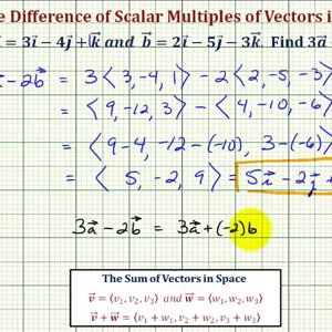 Ex: Find the Difference of Scalar Multiples of Two Vectors in 3D (Linear Combination Form)