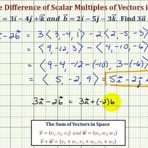 Ex: Find the Difference of Scalar Multiples of Two Vectors in 3D (Linear Combination Form)