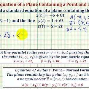 Ex: Find the Equation of the Plane Containing a Given Line and a Point Using Vectors