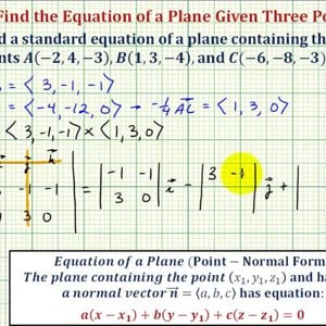 Ex: Find the Equation of a Plane Given Three Points in the Plane Using Vectors