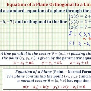 Ex: Find the Equation of a Plane Given an Orthogonal Line (Parametric) and a Point