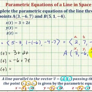 Ex: Find the Parametric Equations of a Line in Space Given Two Points on the Line
