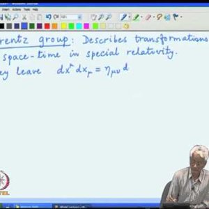 Relativistic QM by Prof. Apoorva Patel (NPTEL):- Lecture 18: Groups and symmetries, The Lorentz and Poincare groups