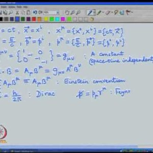 Relativistic QM by Prof. Apoorva Patel (NPTEL):- Lecture 1: Introduction, The Klein-Gordon equation