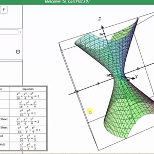 Graph Implicit Equations (Quadric Surfaces) Using 3D Calc Plotter