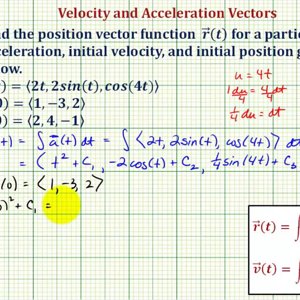 Ex: Find the Velocity and Position Vector Functions Given the Acceleration Vector  Function