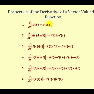 Properties of the Derivatives of Vector Valued Functions