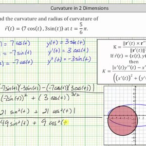 Curvature and Radius of Curvature for 2D Vector Function (Ellipse)