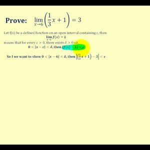 Formal Definition of Limits Part 1