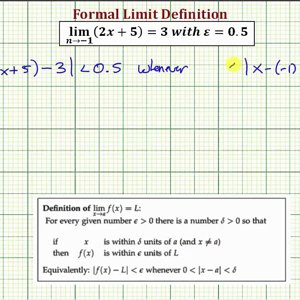 Ex: Limit Definition -   Find Delta Values, Given Epsilon For a Limit
