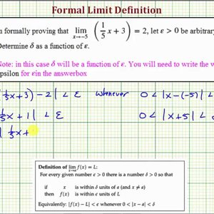 Ex 1: Limit Definition - Determine Delta for an Arbitrary Epsilon (Linear)