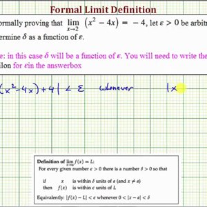 Ex 2: Limit Definition - Determine Delta for an Arbitrary Epsilon (Quadratic)