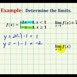 Ex 2:   Determine a Limit of a Piece-Wise Defined Function Analytically