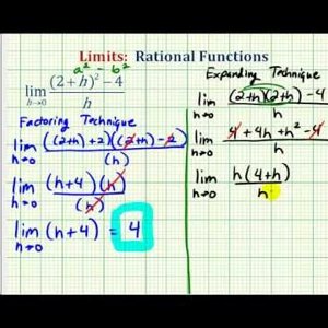 Ex 1: Determine a Limit of a Rational Function by Expanding or Factoring