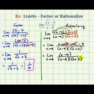 Ex 1: Find a Limit by Rationalizing or Factoring