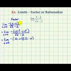 Ex 2: Find a Limit by Rationalizing or Factoring