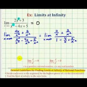 Ex: Limits at Infinity of a Rational Function (Zero)