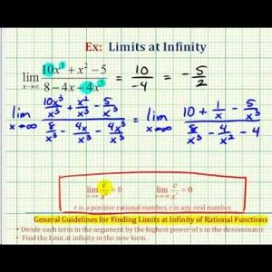 Ex: Limits at Infinity of Rational Function (Ratio of Leading Coefficients)