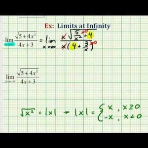 Ex: Limits at Infinity of a Function Involving a Square Root