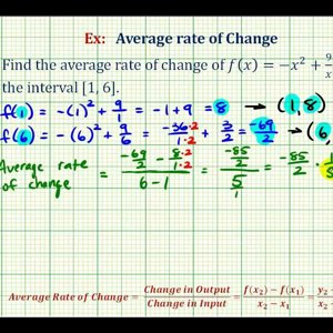 Ex:   Find the Average Rate of Change Given a Function Rule