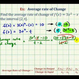 Ex:   Find the Average Rate of Change Given a Function on [2,t]