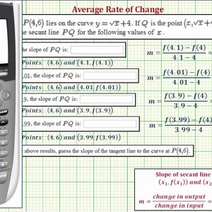 Ex:   Use the Slope to Secant Lines to Predict the Slope of a Tangent Line
