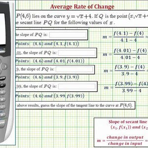 Ex:   Use the Slope to Secant Lines to Predict the Slope of a Tangent Line