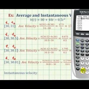 Ex:   Use Average Velocity to Predict Instantaneous Velocity