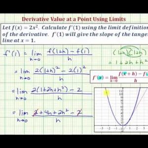 Ex : Determine The Value of a Derivative using the Limit Definition (Quadratic)